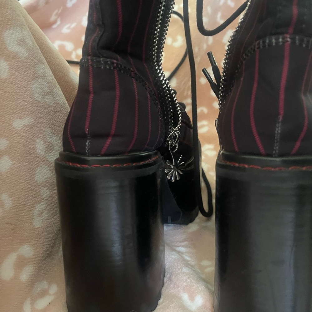 dELiA*s Black and Red Striped Platform Boots - Picture 3 of 4